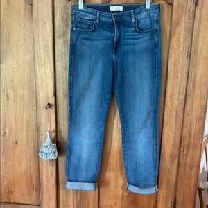 Cookie Johnson Ladies size 32 jeans. faith Straight. Raw edge at hem or roll up!